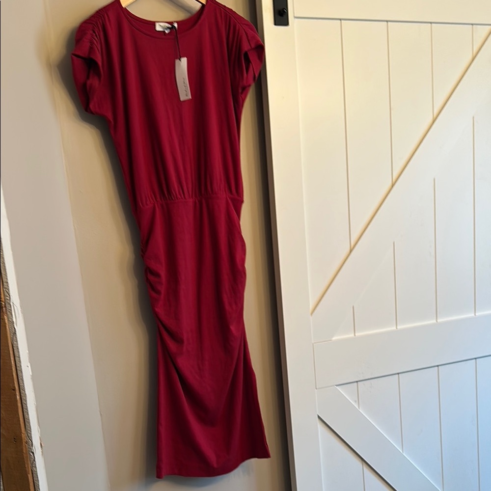 Ultra rib Red Midi Dress
